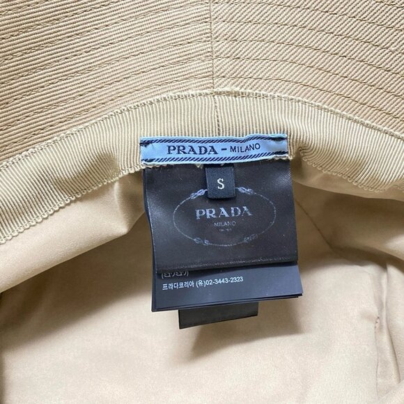 PRADA Bucket Gray Beige Cotton Hat 367-090225 - Picture 9 of 10